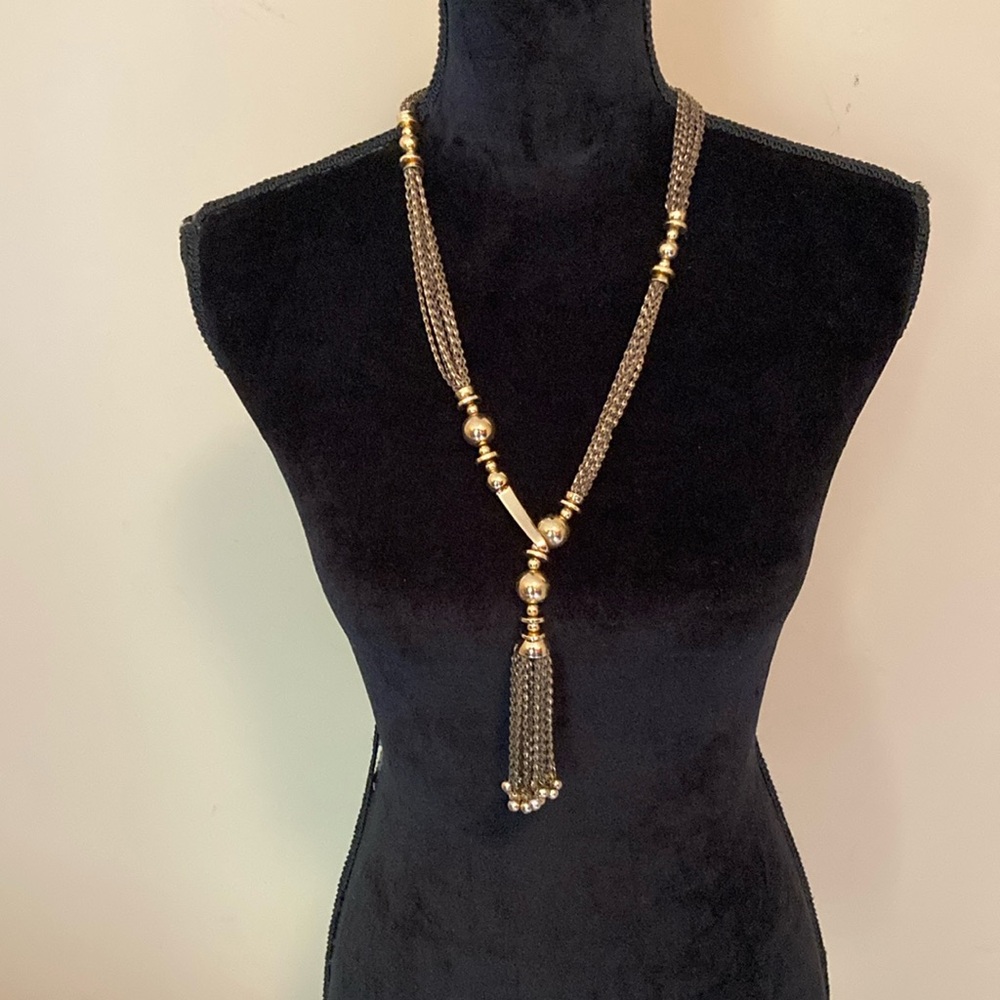 Stella and Dot Long Gold Tone Necklace